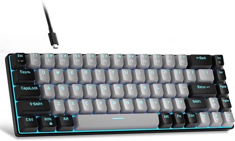 Clavier gaming mécanique MageGee MK-Box 60 %, 68 touches, rétroéclairage LED