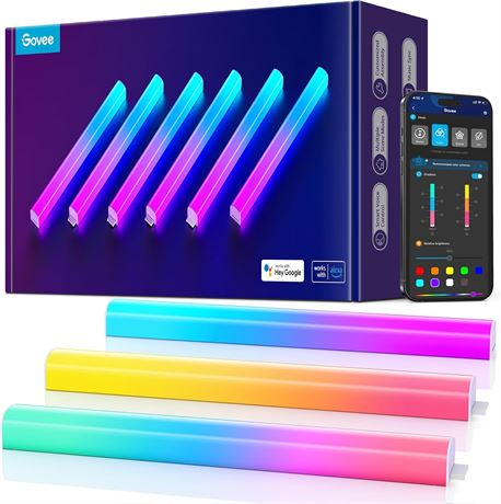 Govee 2 Glide Wall Lights, RGBIC LED Gaming Light Bars, Alexa Google Assistant