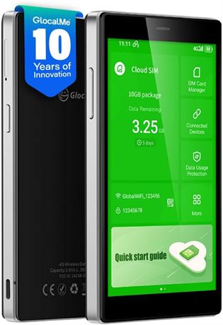 GlocalMe G4 Pro 4G LTE Hotspot, donn es 1,1 Go, sans SIM, 10 appareils
