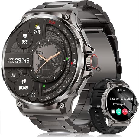 Montre LIGE homme 1.85" 5ATM 100 modes sport noire