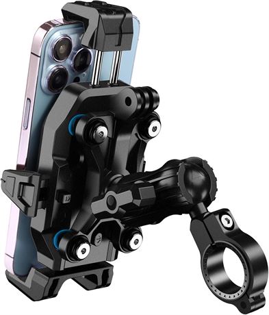 Support Téléphone Moto Anti-Vibration, Ajustable 720°