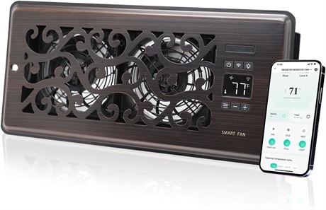 SANYCASA 4x10 Vent Fan Booster with Thermostat Control, Oil Rubbed Bronze