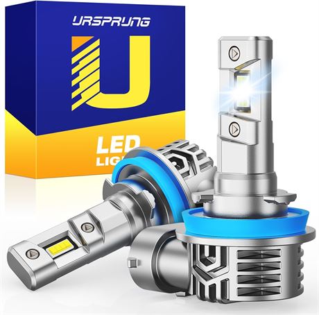 Lot de 2 ampoules LED H11, 6500 K, 60 000 h, Plug and Play, H8/H9