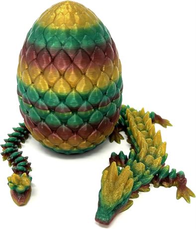 MunnyGrubbers - 12" Crystal Dragon Fidget Toy Surprise Egg - 3D-Printed Figurine