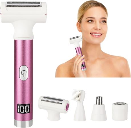 Rasoir Électrique Beanify, Sans Fil, 4 Accessoires, Affichage LED