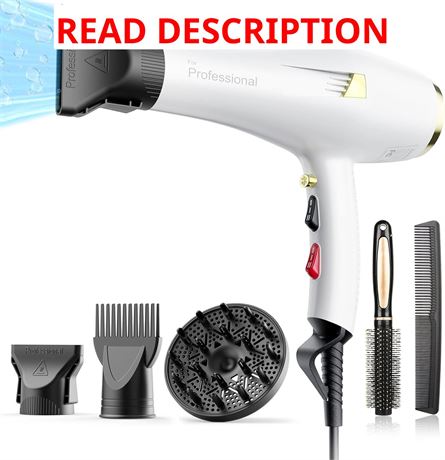 Sèche-Cheveux Pro Dekuri Ionique Blanc Diffuseur