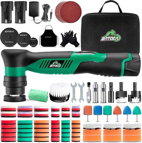 BATOCA S5 Cordless Mini Car Polisher Dual-Action Rotary, 2.0A 12V