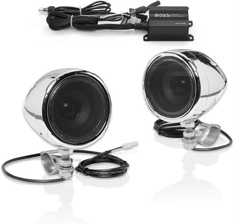 BOSS MC420B 3in Motorcycle Speakers & Amplifier   Class D, Weatherproof