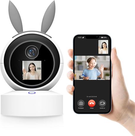 Uniter 2.5K Indoor Baby Monitor with 360° Pan/Tilt, WiFi, Motion Tracking