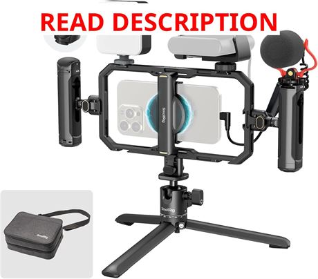 Kit Vidéo Téléphone SmallRig Tout-en-Un LED, Micro, Poignées, Trépied