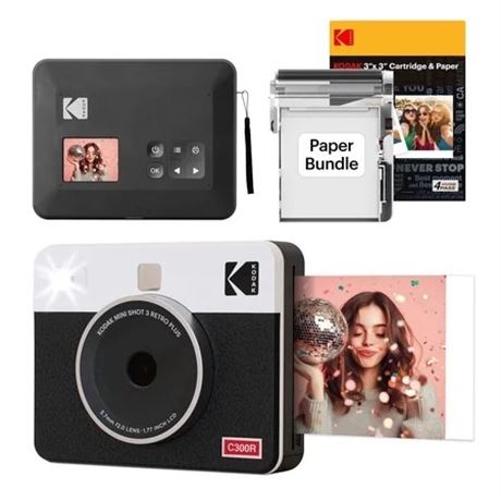 KODAK Mini Shot 3 Retro 4PASS 2-in-1 Instant Camera & Photo Printer (+38 Sheets)