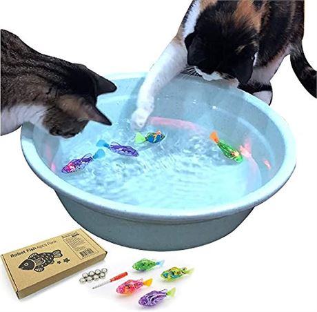 Poisson Robot LED Jouet Chat 4pcs Tapis BlackHole