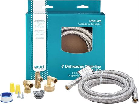 Smart Choice Stainless Steel Dishwasher Installation Kit, 1.8m