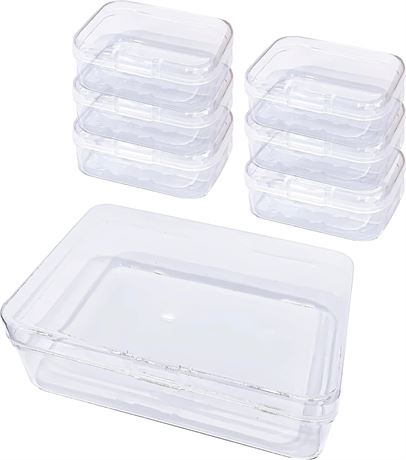 Boîtes rangement plastique mini 7 pcs, perles/petits objets