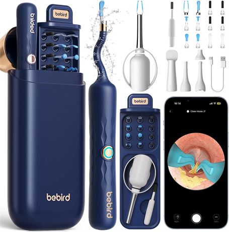 Bebird Earsight Plus Ear Wax Removal Tool Camera, Wireless Ear Cleaner, Blue