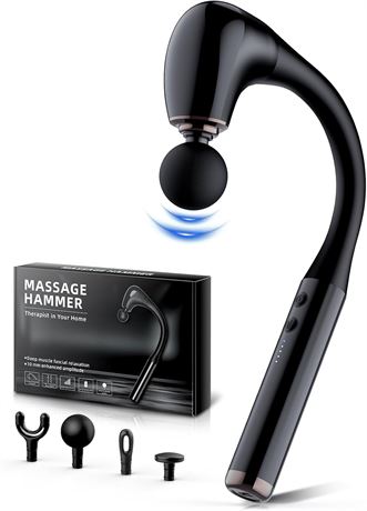 Deep Tissue Massage Gun with Extension Handle, 16mm Stroke, Portable Massager