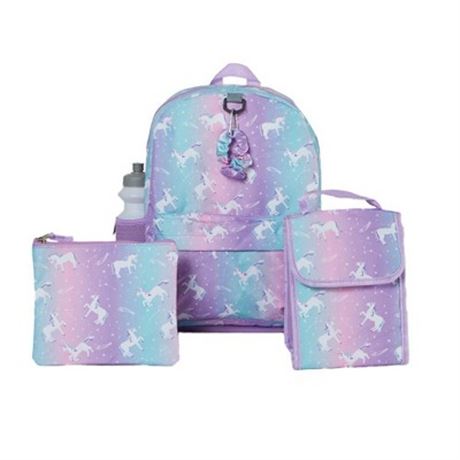 CLUB LIBBY LU Unicorn Backpack Set, 16", 6 Pieces with Lunch Bag