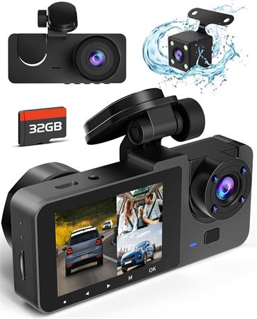 Dash Cam for Cars 4K UHD Front/Rear, 32GB, Night Vision, 170  Wide, WDR