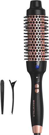 Wavytalk Pro Thermal Brush, 1.5-Inch Ionic Heated Round, Dual Voltage, 30s