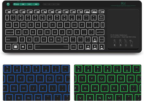 Rii Clavier Bluetooth avec pav  tactile, r tro clairage LED