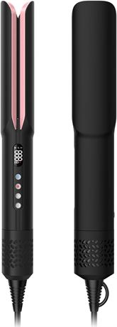 Hair Straightener 2-in-1 Wet-to-Dry Hair Dryer & Straightener, Matte Black