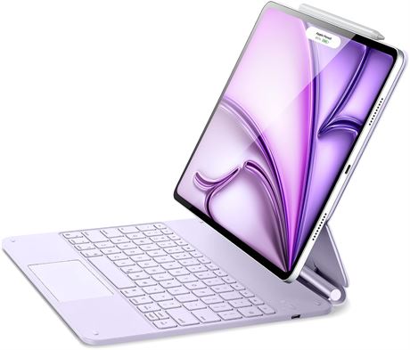 ESR iPad Air 13/Pro 12.9 Case Keyboard with Magnetic Stand, Rebound Purple