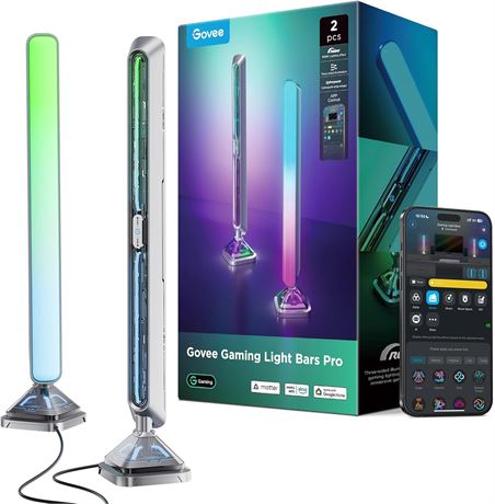 Govee Gaming Light Bars Pro, 16-Inch RGBIC LED Lights, Music Sync, 60+ Modes