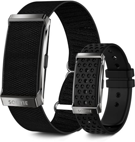 Smart Bracelet for Men & Women: 24/7 HR, BP, HRV, Sleep, App, 2-Bands