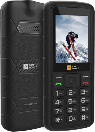 AGM M9 Rugged 4G Phone, Waterproof, Large Buttons, 2x1200mAh, for T-Mobile