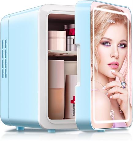 Mini Fridge for Bedroom, Personal Small Refrigerator for Skin Care