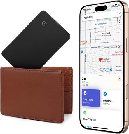 iVANKY Carte de suivi de portefeuille rechargeable, compatible Apple Find My