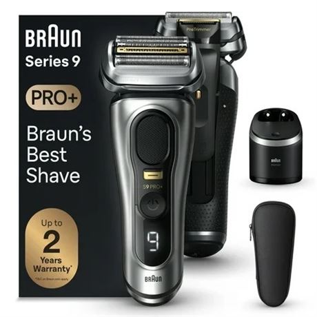 Braun Series 9 PRO+ Electric Shaver 9567cc, 6-in-1 SmartCare, Silver