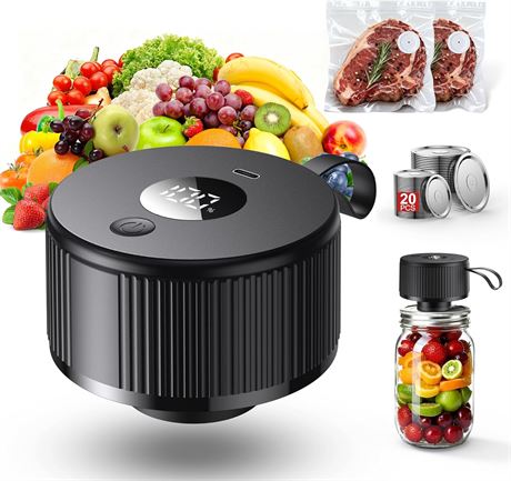 Electric Mason Jar Vacuum Sealer - Upgraded Handheld Kit for Wide & Regular Jars