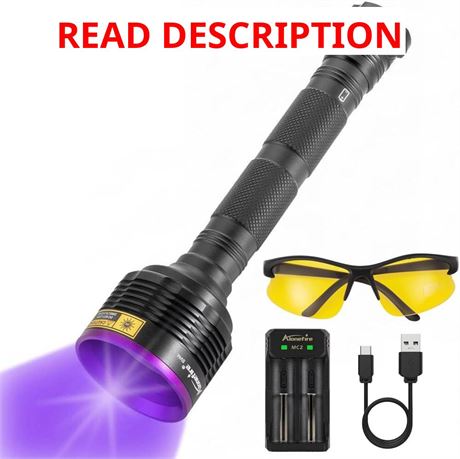 Alonefire SV44 20W 365nm UV Flashlight USB Rechargeable Black Light