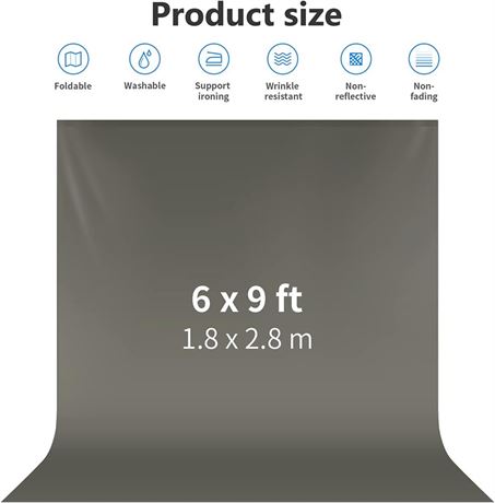 Neewer 6x9ft Grey Photo Studio Backdrop