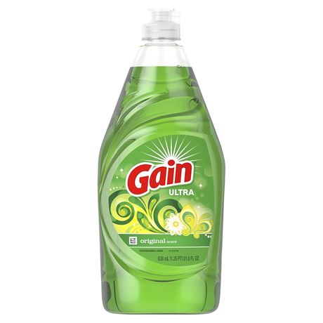 Gain Ultra Dish Soap, Original Scent, 21.6 fl oz