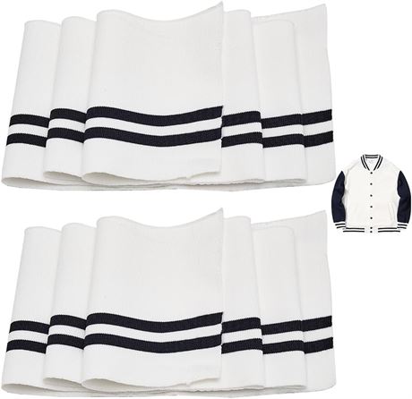 GORGECRAFT 2Pcs Elastic White Ribbing Fabric for Neckline/Collar/Trim