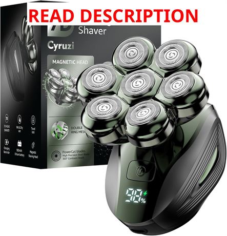 Head Shaver for Bald Men - IPX7 Waterproof Wet/Dry Electric Razor, 7D LED