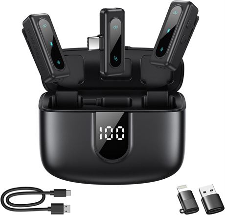 Micro cravate sans fil iPhone Android USB-C réduction bruit 24 h