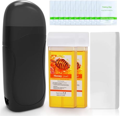 Kit Cire Roll-On Épilation Peau Sensible Chocolat + Bandes et Lingettes