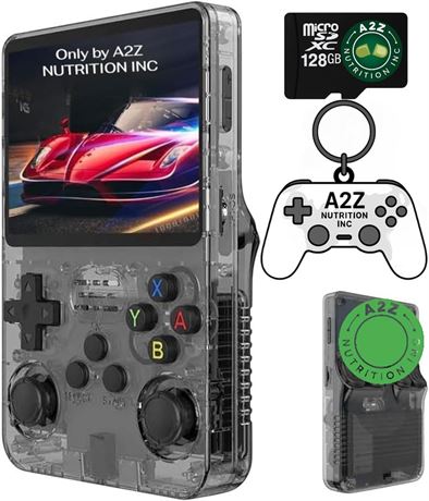R36S Retro Handheld Game Console 128GB 20K Games 3.5" IPS Black