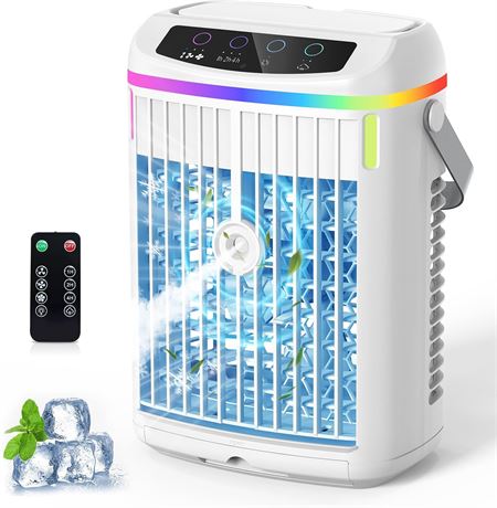 Portable Air Conditioner with Timer, Remote, 3 Speeds, 2 Mist Modes