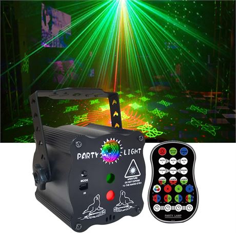 DJ Disco Light, Sound-Activated RGB LED Stage Lights with Remote (USB)