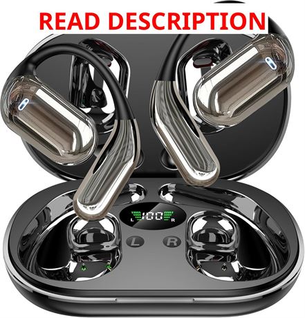 Open Ear Bluetooth 5.4 Headphones, 60H Playtime IPX7 Waterproof Earhooks