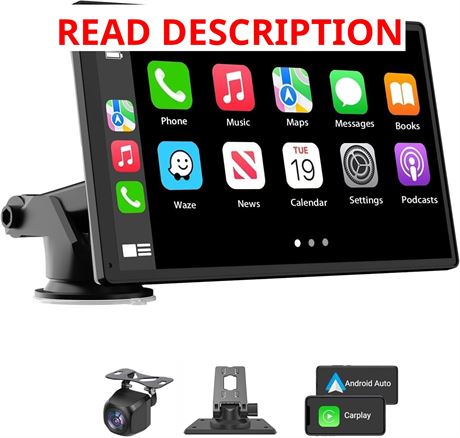 7' Wireless CarPlay & Android Auto Screen with Bluetooth Touchscreen