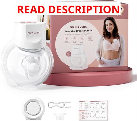 Momcozy S12 Pro Breast Pump, Hands-Free Wireless, 24mm Flange, 3 Modes
