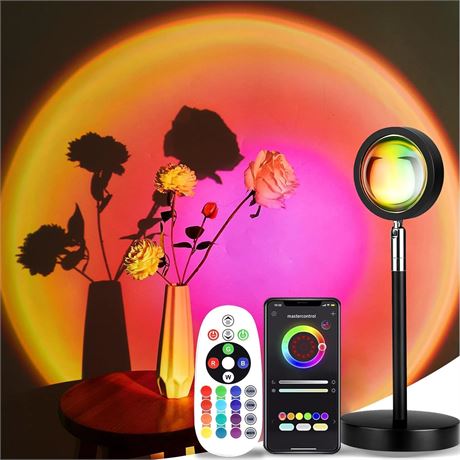 Sunset Lamp Projection, Rainbow Projector 180 , 16-Color Changing, 4 Modes