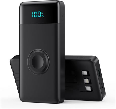 Batterie externe 10800mAh QC4.0+PD 25W câbles intégrés + iWatch