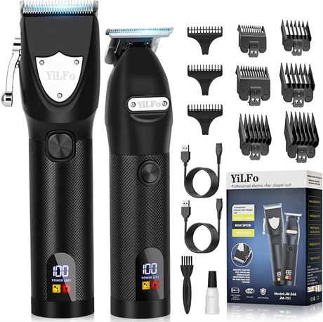 YiLFo Hair Clippers Cordless Barber Clippers, Zero Gap T-Blade, LED Display