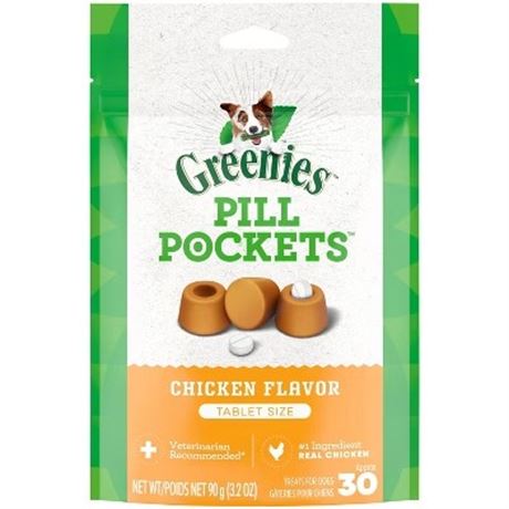 Greenies Pill Pockets Chicken Flavor Dental Dog Treats - 30 ct/3.2 oz